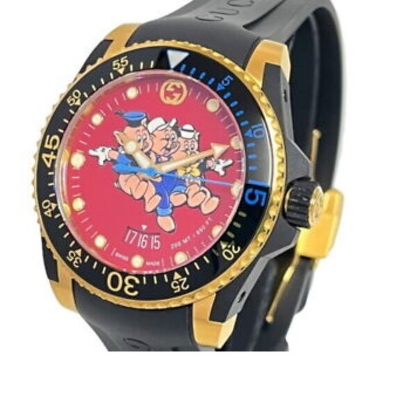 Gucci Watch "Limited Edition" Disney "Three Little Pigs", Swiss Made, YA136325 - Picture 4 of 6